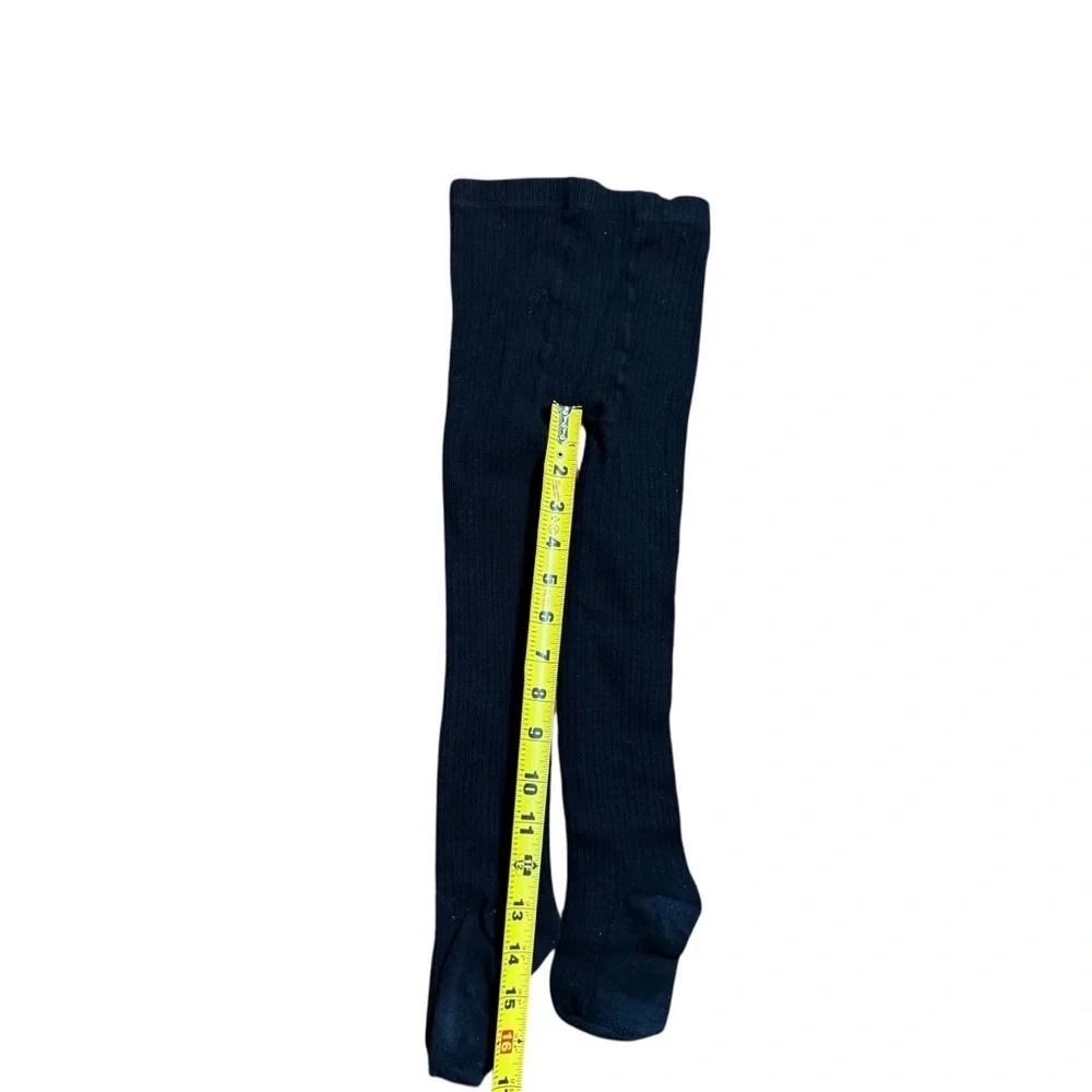 Girls Black Cotton Blend Tights Size 7-8 Years
